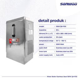 Sanwoo Water Boiler Stainless Steel SNW QH-P30