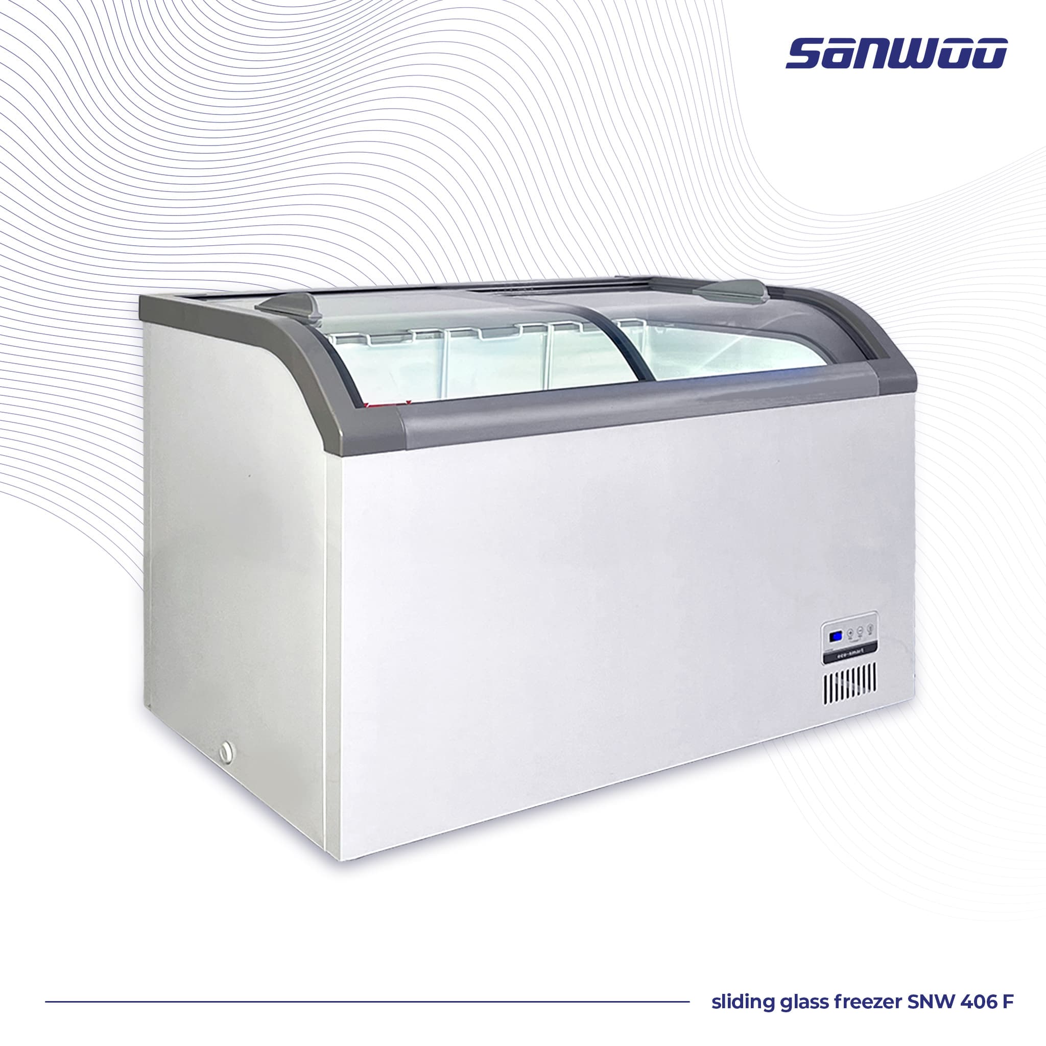 Sanwoo Sliding Glass Freezer SNW 406 F