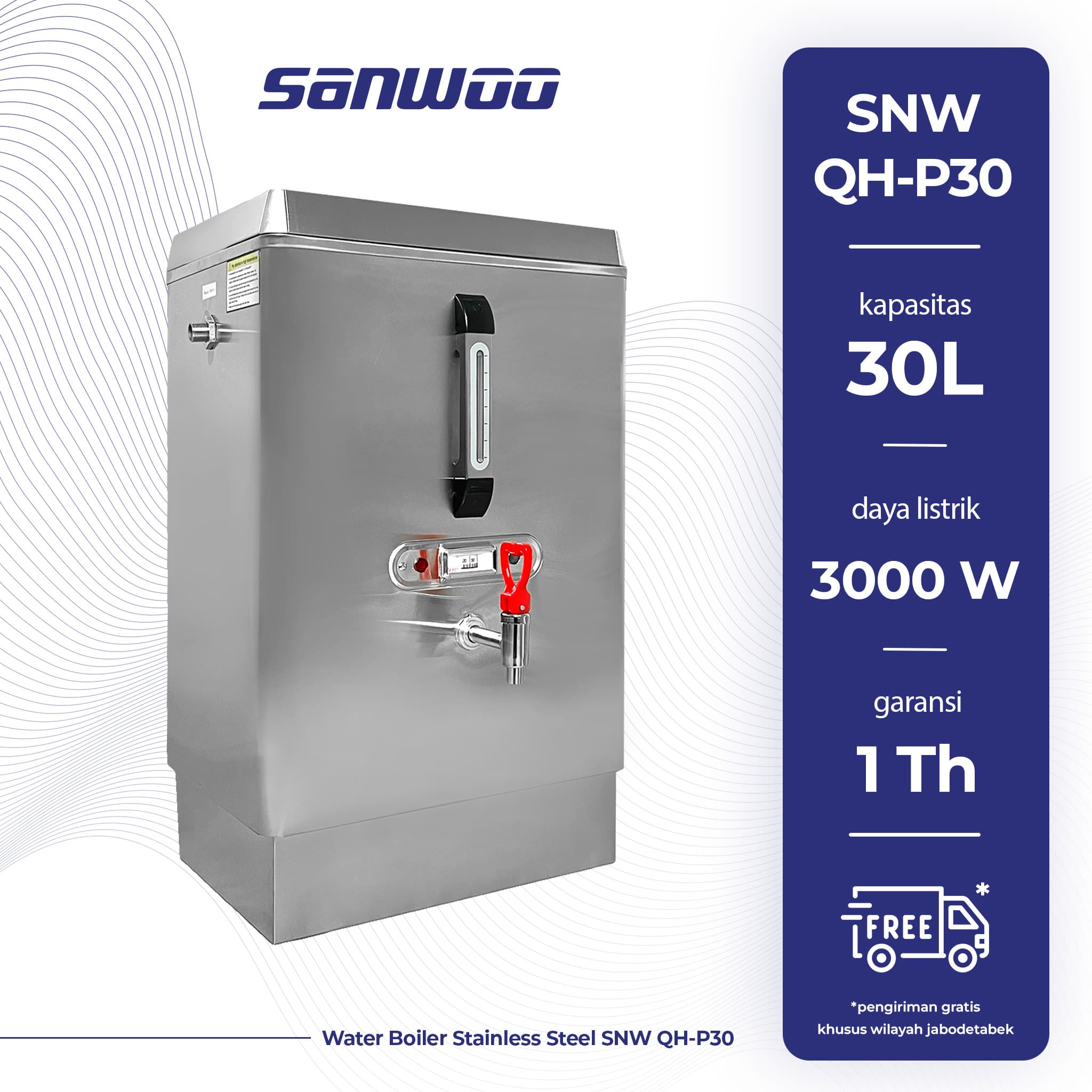 Sanwoo Water Boiler Stainless Steel SNW QH-P30